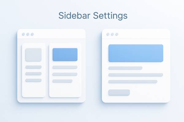 تنظیمات سایدبار در قالب وودمارت